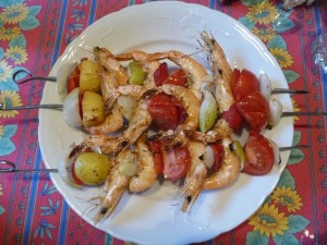 Brochettes Gambas